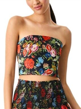 Alice + Olivia Ceresi Smocked Back Bandeau in Wild & Free Size 2 $250